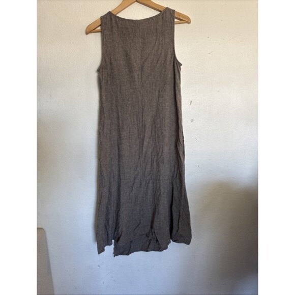Pure Jill Midi Dress Linen Blend Tank Minimalist Lagenlook Neutral - Picture 8 of 12